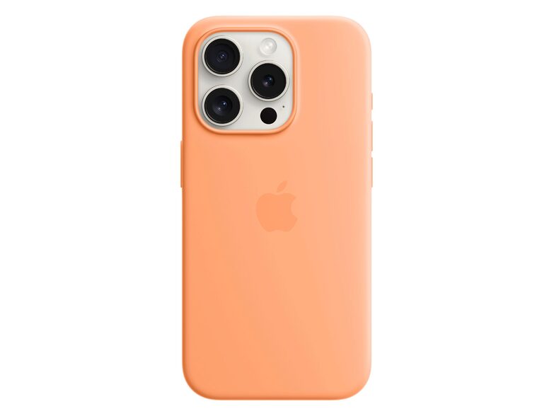 Apple iPhone Silikon Case mit MagSafe, für iPhone 15 Pro, sorbet orange