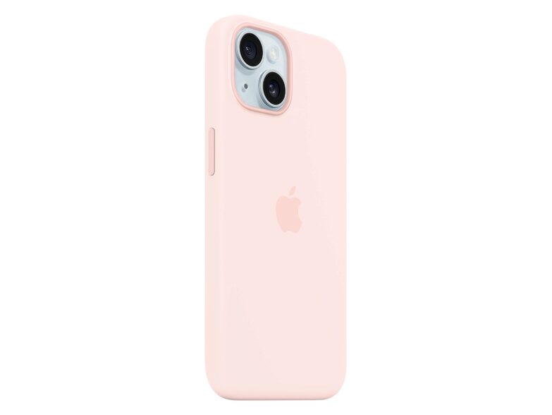 Apple iPhone Silikon Case mit MagSafe, für iPhone 15, hellrosa
