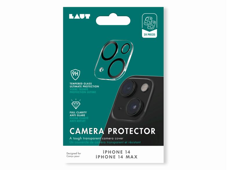 LAUT PRIME GLASS Camera Lens, Schutzglas für iPhone 14 Pro/14 Pro Max, clear
