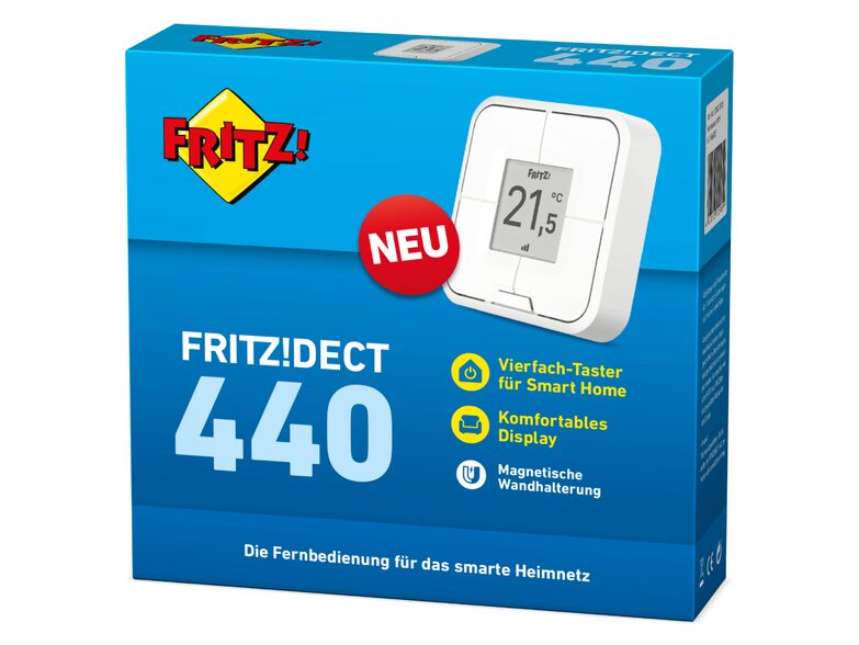 AVM FRITZ!DECT 440, Fernbedienung für Smart Home mit 4 Tasten, weiß