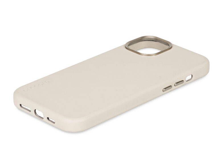 Decoded Back Cover, Leder-Schutzhülle für iPhone 15 Plus, MagSafe, tongrau