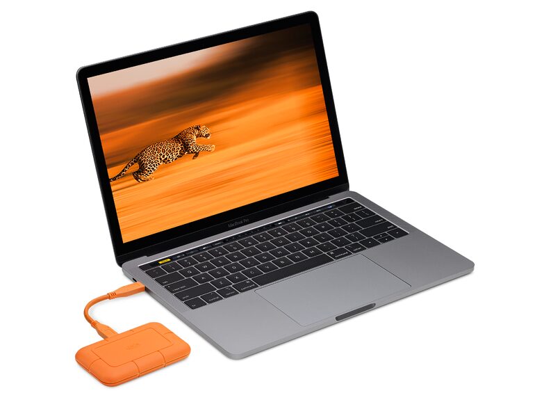 LaCie Rugged SSD, 2 TB externe SSD, USB-C, bis zu 1050 MB/s, orange
