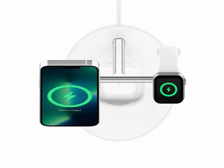 Belkin BoostCharge Pro 3-in-1-Ladegerät, MagSafe, iPhone/Watch/AirPods, weiß