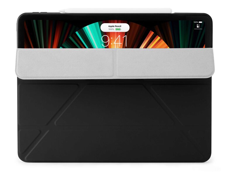 Pipetto Origami Case, Schutzhülle für iPad Pro 12,9" (2018/19/20/21), schwarz