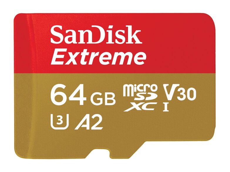 SanDisk Extreme, microSDXC Karte, A2, 64 GB, inkl. SD Adapter