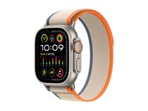 Apple Watch Ultra 2, Cell., 49 mm, Titangehäuse, Trail Loop orange/beige, M/L