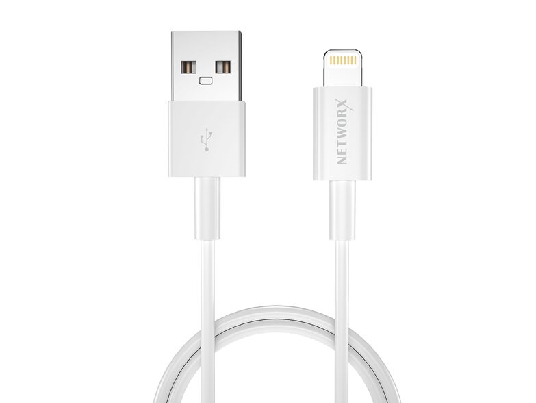 Networx Lightning Kabel, USB auf Lightning 2.0, 1 Meter, weiß