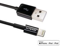 Networx Lightning Kabel, USB auf Lightning, 2,0 m, schwarz