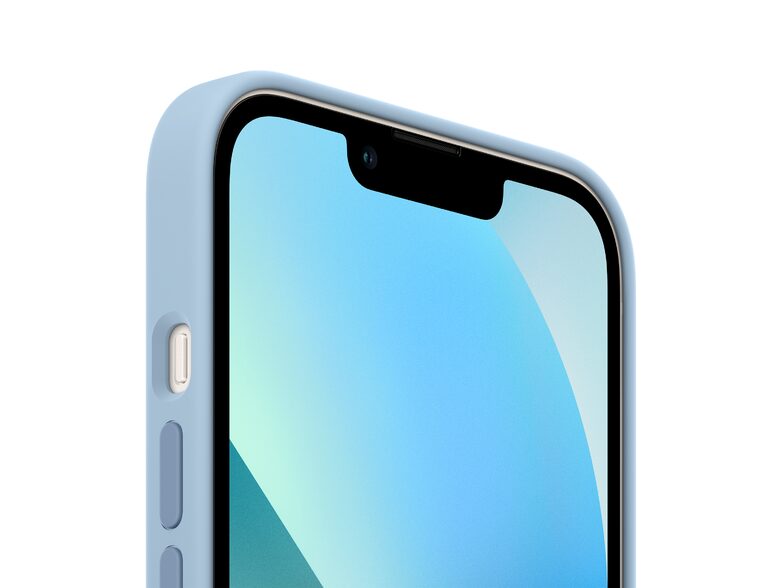 Apple Silikon Case mit MagSafe, für iPhone 13, dunstblau