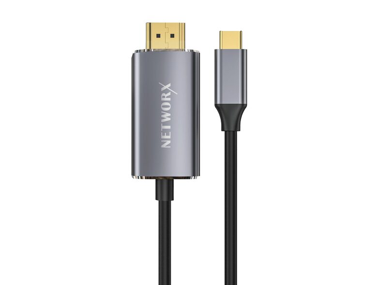 Networx USB-C-Datenkabel, USB-C auf HDMI, 4K x 60 Hz, 1,8 m, grau