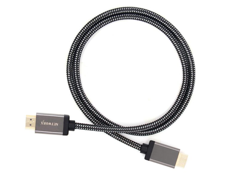 Networx Premium HDMI Datenkabel, HDMI auf HDMI, 0,5 m, schwarz/weiß