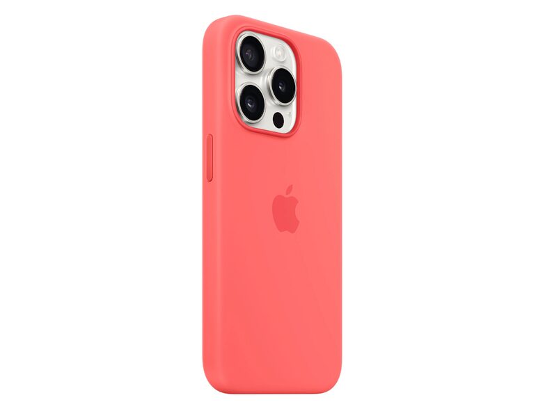 Apple iPhone Silikon Case mit MagSafe, für iPhone 15 Pro, guave