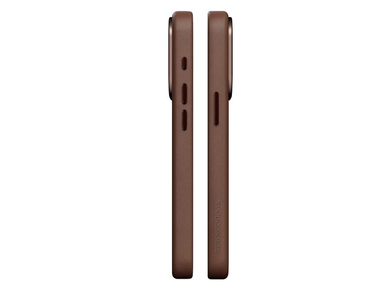 Woodcessories Bio Leather Case, Lederschutzhülle für iPhone 15 Pro, braun