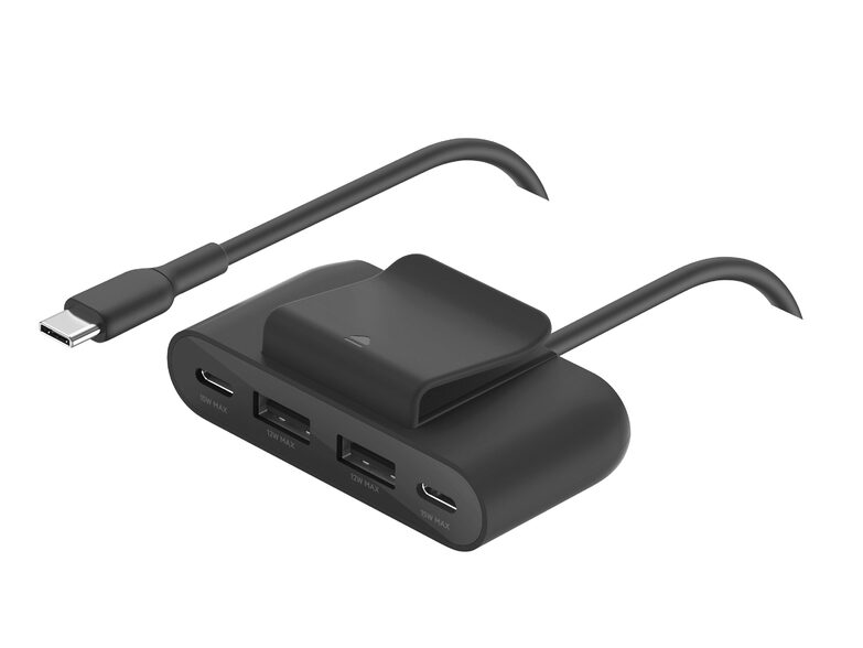 Belkin BoostCharge 4-Port-USB-Splitter, 2x USB-A (12W)/2x USB-C (15W), schwarz