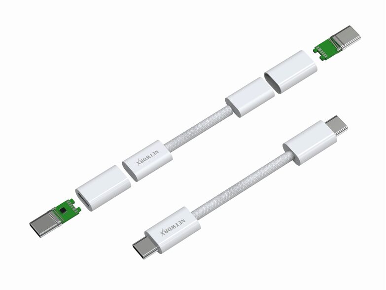 Networx USB-C Daten- und Ladekabel, USB-C auf USB-C, 1 m, bis 100 W, weiß