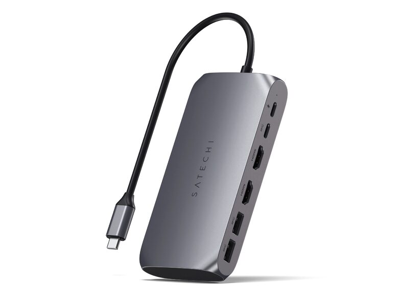 Satechi USB-C Multimedia Adapter M1, 2x 4K HDMI/USB-C/USB-A, spacegrau