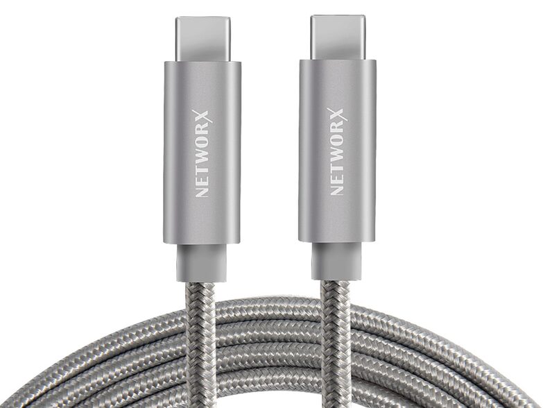 Networx USB-C Daten- und Ladekabel, USB-C auf USB-C, 2 m, grau