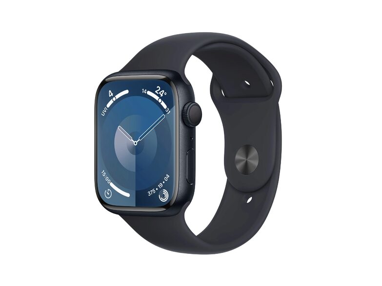 Apple Watch Series 9, 45 mm, Alu. mitternacht, Sportarmband mitternacht, M/L