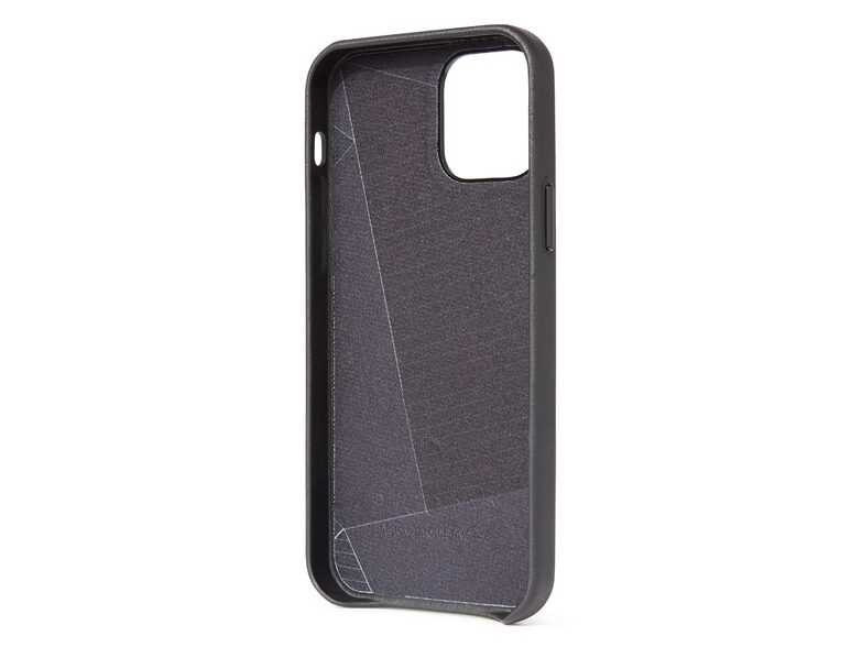Decoded Back Cover, Leder-Schutzhülle für iPhone 12/12 Pro, schwarz