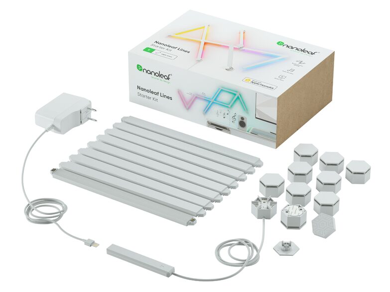 Nanoleaf Lines Starter Kit, modulare LED-Lichtleisten, 9-teilig
