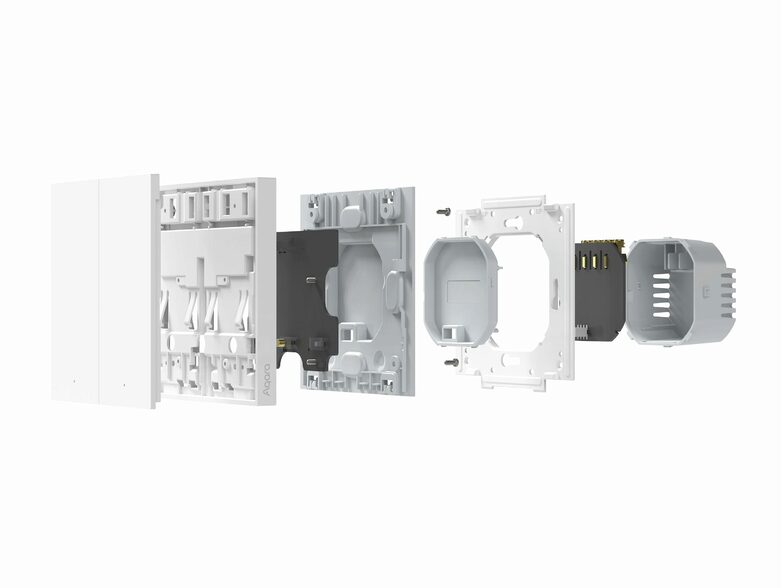 Aqara Smart Wall Switch H1, ohne Neutralleiter, Doppelschalter, HomeKit, weiß