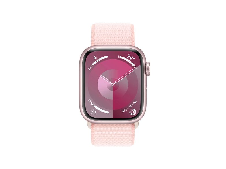 Apple Watch Series 9, GPS & Cell., 41 mm, Alu. rosé, Sport Loop hellrosa