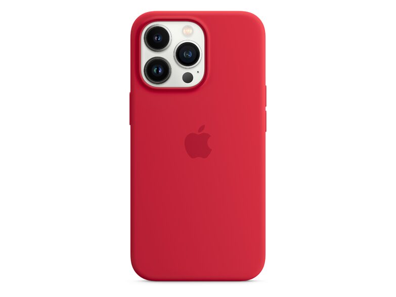 Apple iPhone Silikon Case mit MagSafe, für iPhone 13 Pro, rot