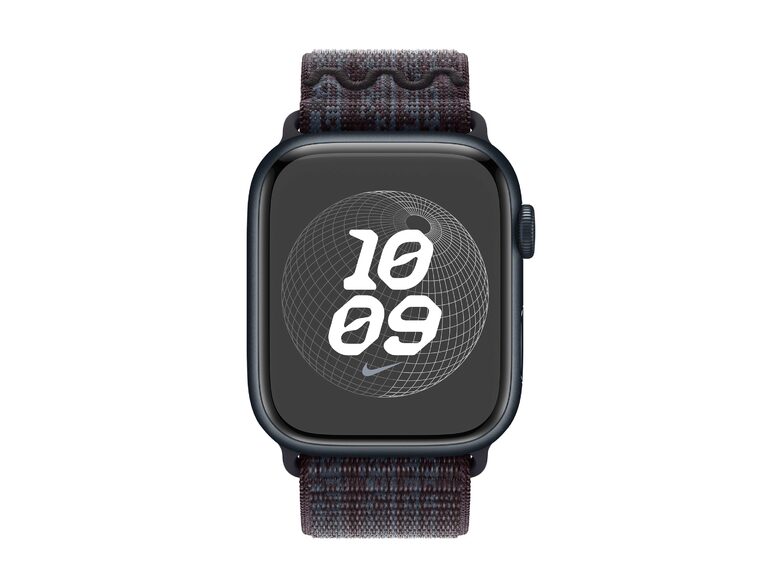 Apple Nike Sport Loop, für Apple Watch 45 mm, Nylon, schwarz/blau