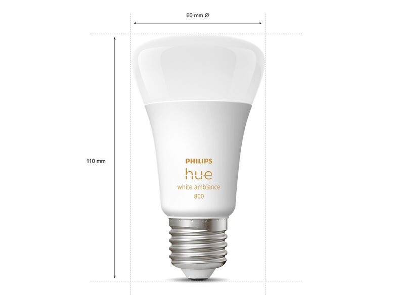 Philips Hue White Ambiance-Lampe, E27 Glühbirne, 75 Watt
