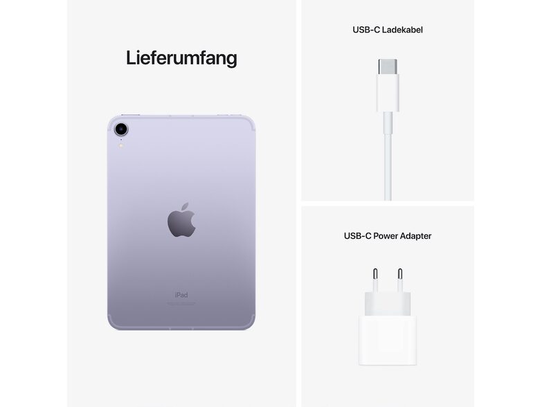 Apple iPad mini (6. Gen.), mit WiFi & Cellular, 64 GB, violett