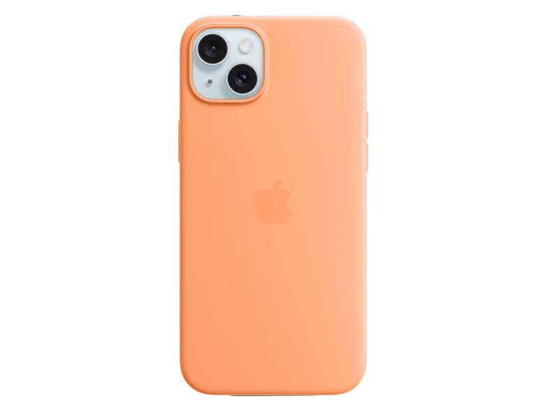 Apple iPhone Silikon Case mit MagSafe, für iPhone 15 Plus, sorbet orange