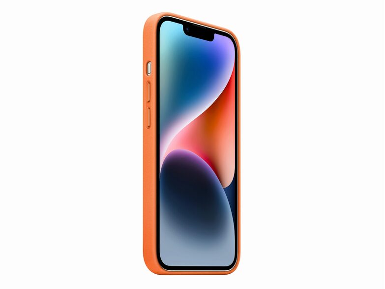 Apple iPhone Leder Case mit MagSafe, für iPhone 14, orange