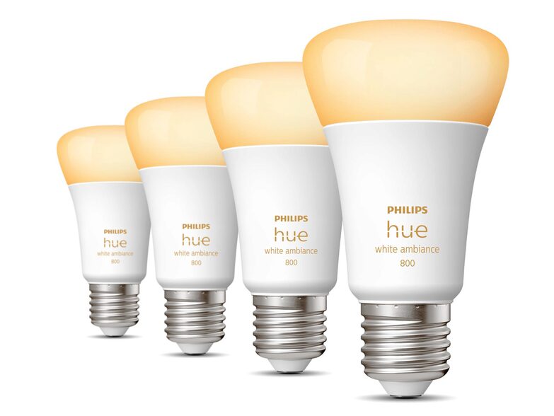 Philips Hue White Ambiance-Lampe, 4x E27 Glühbirne, 60 Watt