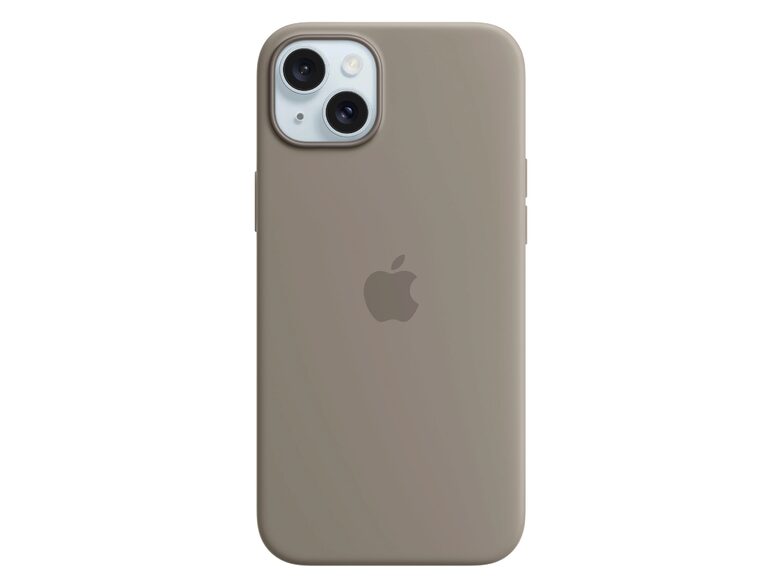 Apple iPhone Silikon Case mit MagSafe, für iPhone 15 Plus, tonbraun
