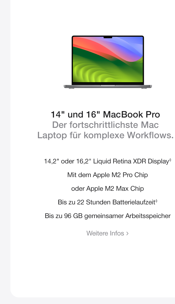 MacBook Pro 14 Zoll und 16 Zoll