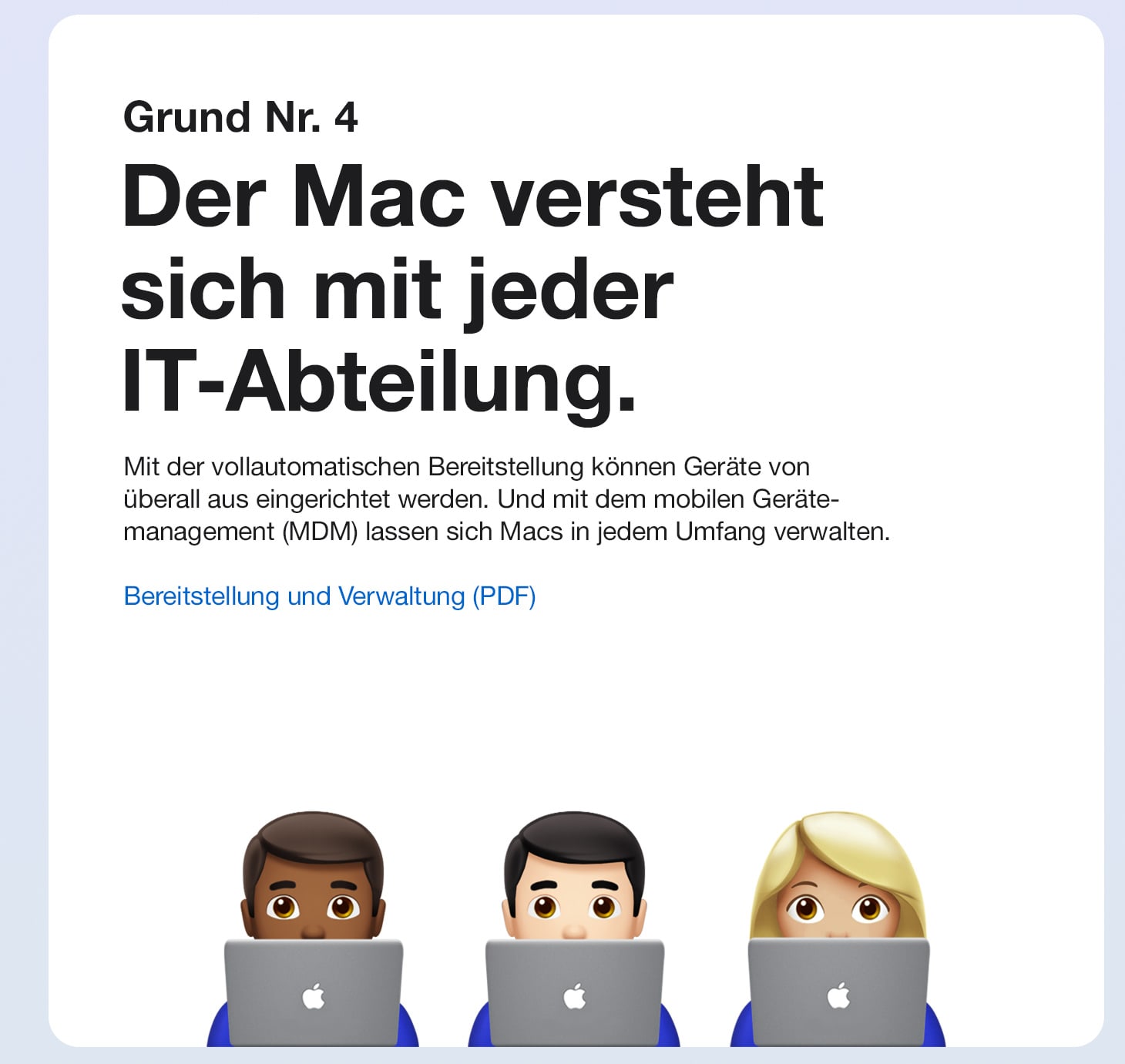 Der Mac versteht sich mit jeder IT-Abteilung.